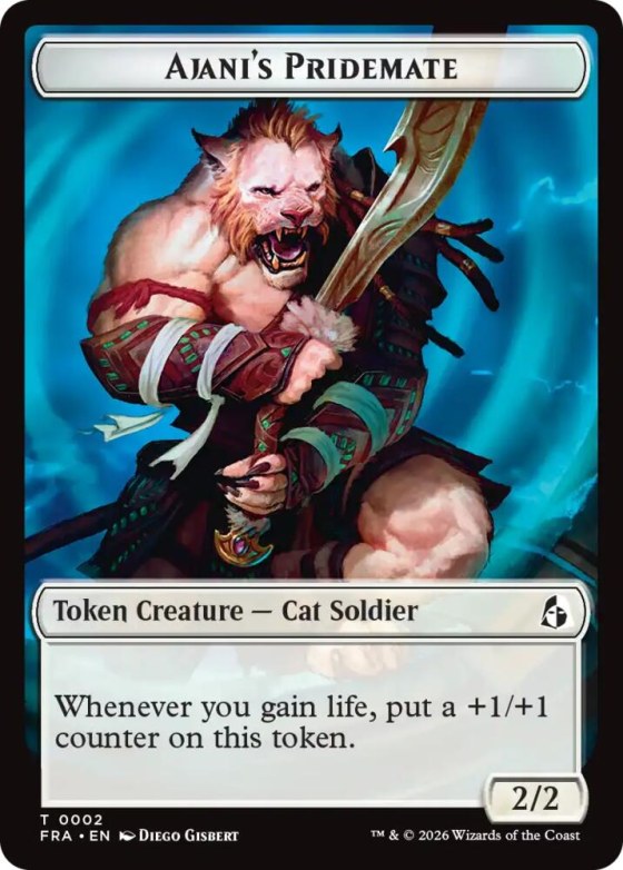 Ajani's Pridemate // Mowu Double-Sided Token - Foil
