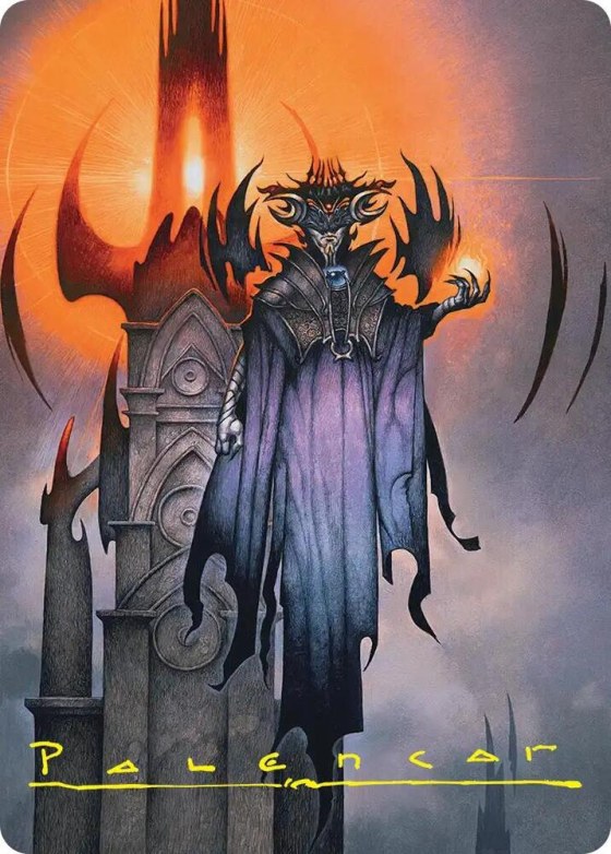 Sauron, the Lidless Eye Art Card - Gold Stamped Signature