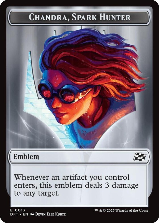 Emblem - Chandra, Spark Hunter // Vehicle Double-Sided Token - Foil