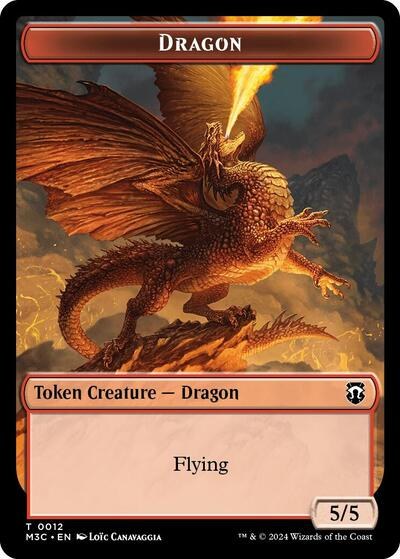 Dragon (Ripple Foil) // Copy Double-Sided Token - Ripple Foil