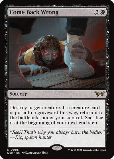 Come Back Wrong - Foil