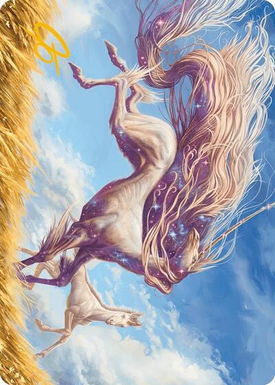 Nyxborn Unicorn Art Card - Gold Stamped Signature