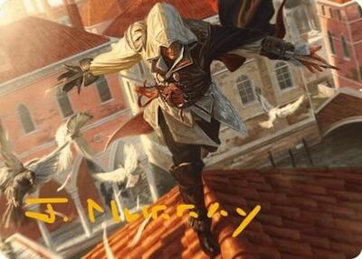 Ezio, Blade of Vengeance Art Card - Gold Stamped Signature