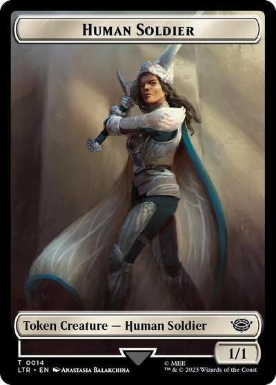 Human Soldier (0014) // Food (0023) Double-Sided Token