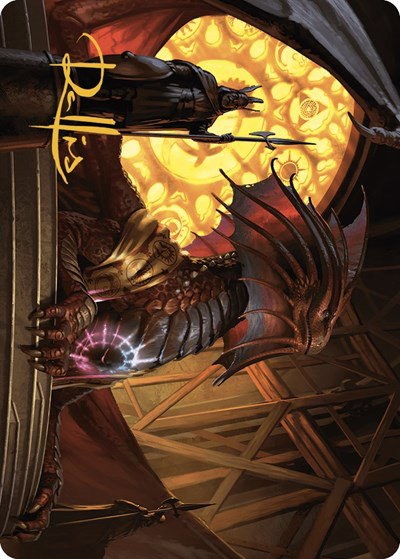 Niv-Mizzet, Guildpact Art Card - Gold Stamped Signature