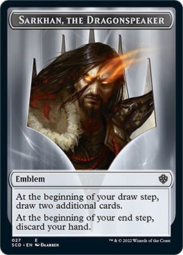 Emblem - Sarkhan, the Dragonspeaker Double-Sided Token - Normal Emblem Sarkhan The Drag