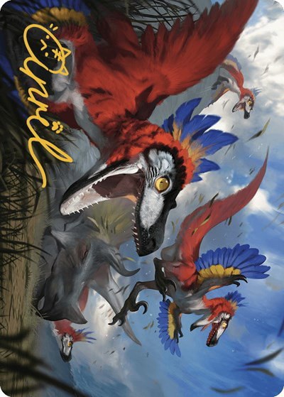 Wrathful Raptors Art Card - Gold Stamped Signature