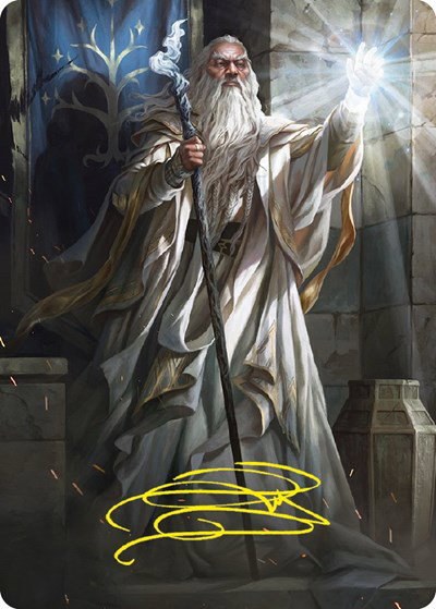 Gandalf the White Art Card - Gold Stamped Signature