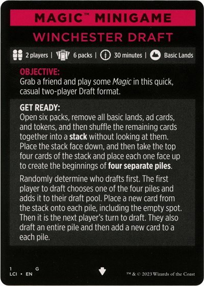 Magic Minigame: Winchester Draft - Normal Magic Minigame Winchest