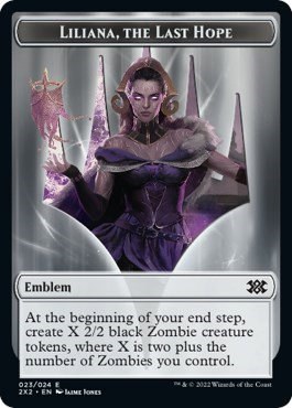 Emblem - Liliana, the Last Hope // Spirit (002) Double-Sided Token