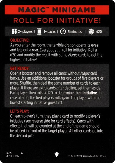 Magic Minigame: Roll for Initiative! - Normal Magic Minigame Roll For