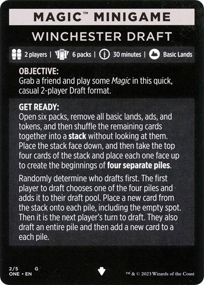 Magic Minigame: Winchester Draft - Normal Magic Minigame Winchest
