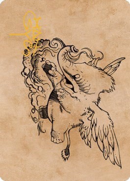 Lulu, Loyal Hollyphant Art Card - Gold Stamped Signature
