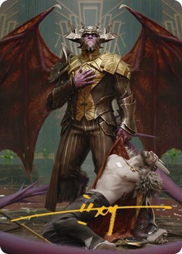 Ob Nixilis, the Adversary Art Card - Gold Stamped Signature