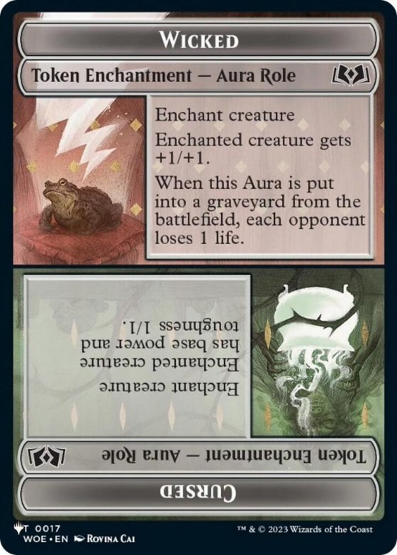 Wicked Role / Cursed Role (WOE) // Treasure (MH3) Double-sided Token