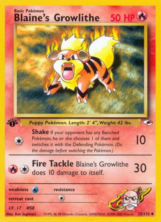 Blaine's Growlithe (35) - 1st Edition