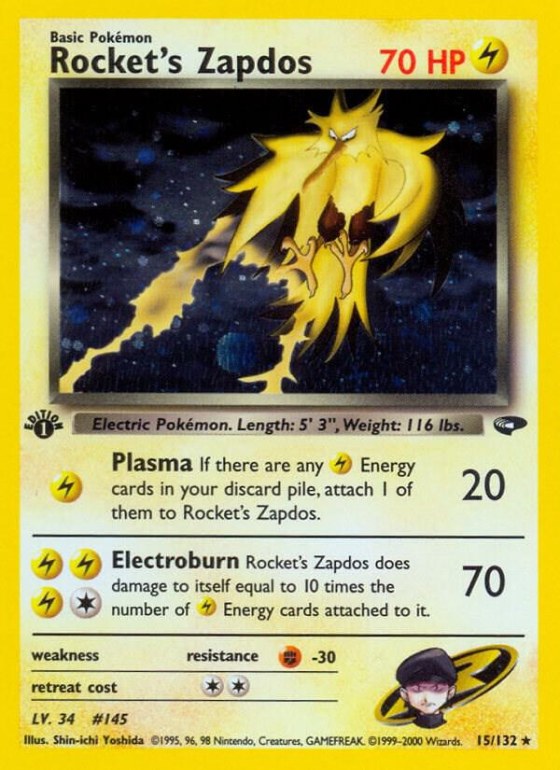 Rocket's Zapdos - 1st Edition Holo