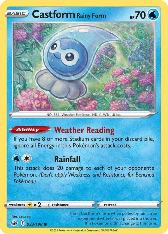 Castform Rainy Form - Reverse Holo