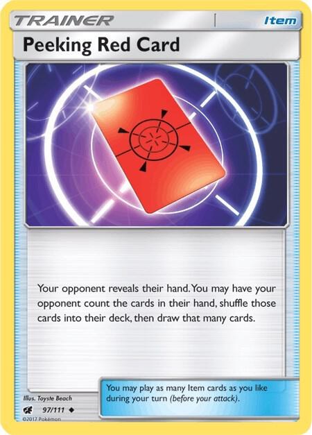 Peeking Red Card - Reverse Holo