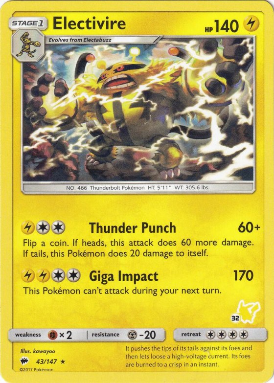 Electivire - 32 Pikachu Stamped