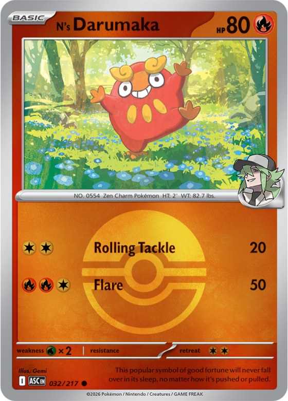 N's Darumaka - Poke Ball