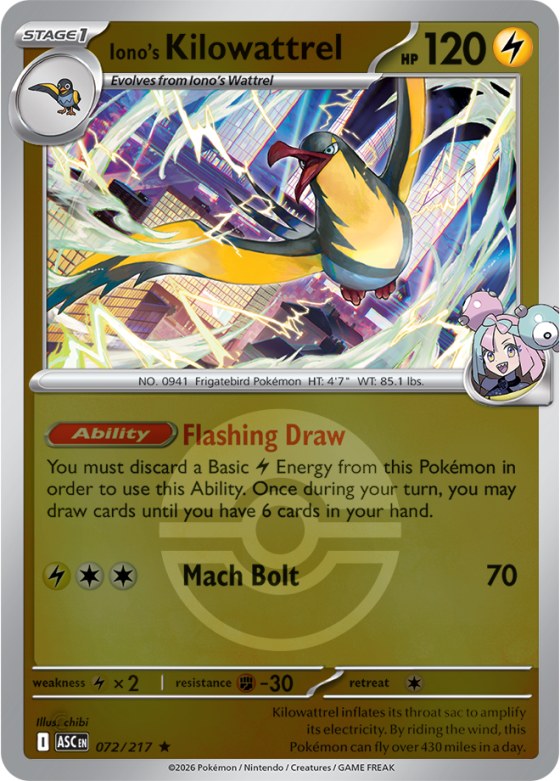 Iono's Kilowattrel - Poke Ball