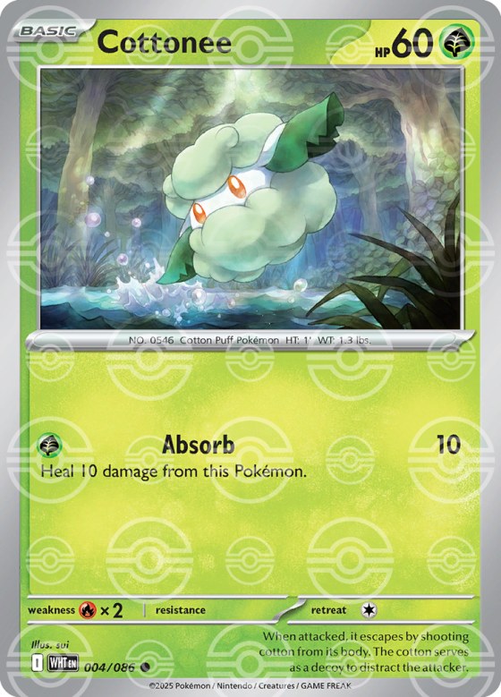 Cottonee - Poke Ball Pattern