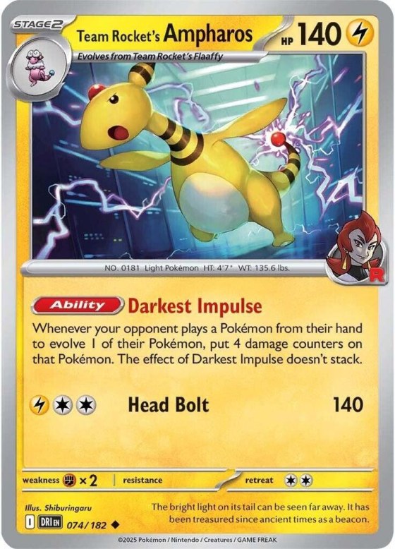 Team Rocket's Ampharos - Reverse Holo
