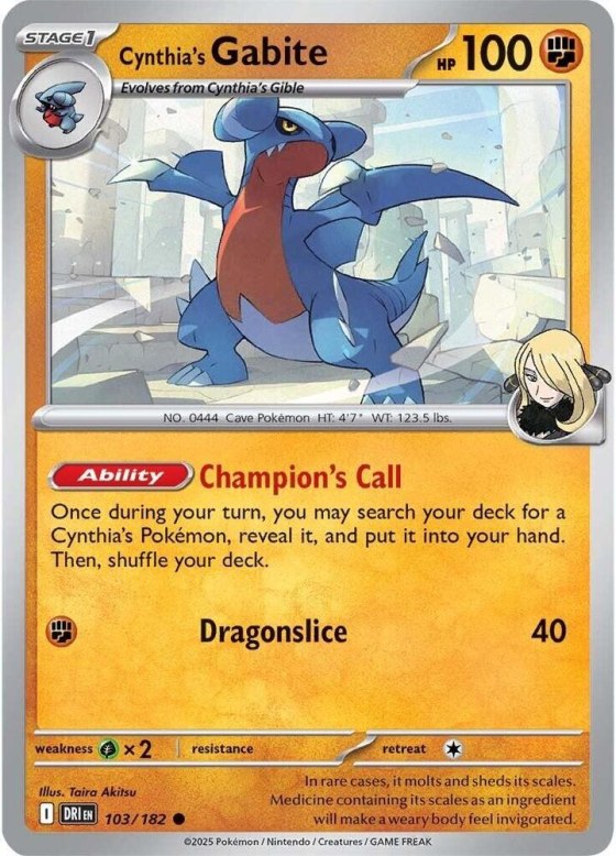 Cynthia's Gabite - Reverse Holo