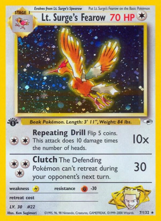 Lt. Surge's Fearow - Unlimited Holo