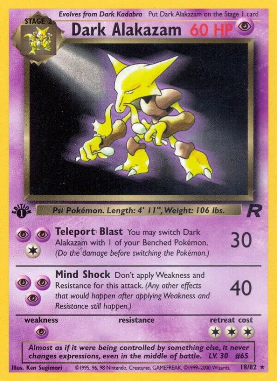 Dark Alakazam (18) - 1st Edition
