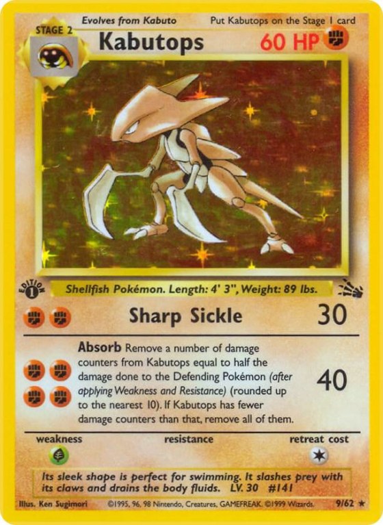Kabutops (9) - 1st Edition Holo