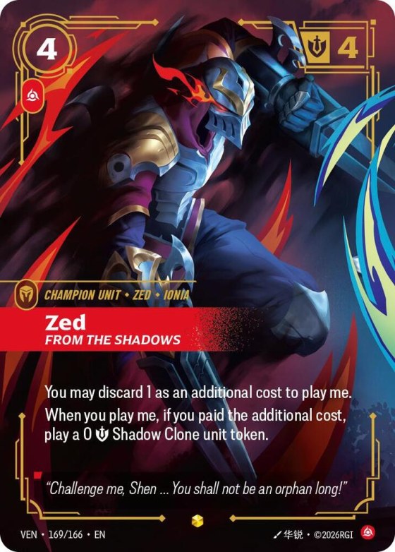 Zed, From the Shadows