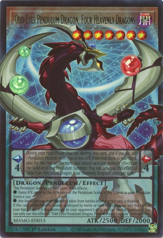 Odd-Eyes Pendulum Dragon, Four Heavenly Dragons - Extended Art
