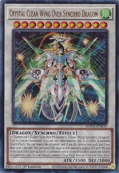 Crystal Clear Wing Over Synchro Dragon - 1st Edition
