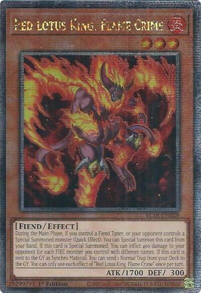 Red Lotus King, Flame Crime - Quarter Century Secret Rare