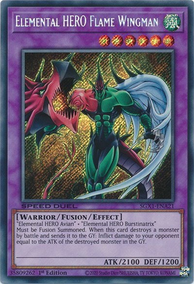 Elemental HERO Flame Wingman - Secret Rare