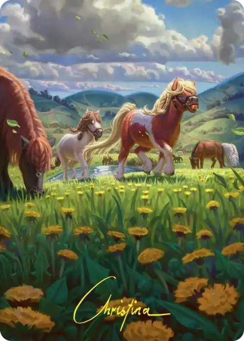 Troop of Ponies Art Card - Gold Stamped Signature