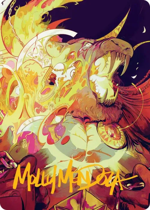 Ajani's Anguish Art Card - Gold Stamped Signature