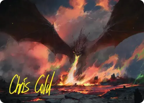 Smaug, the Great Calamity Art Card - Gold Stamped Signature