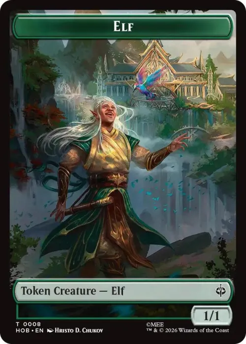 Elf // Treasure (0013) Double-Sided Token - Foil