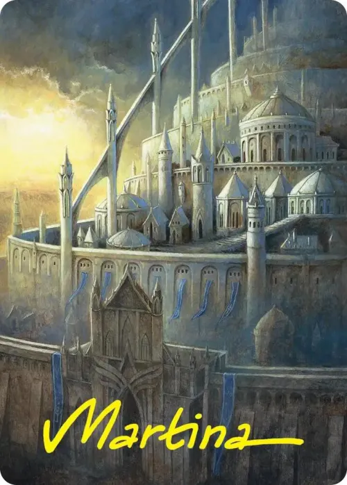 Minas Tirith Art Card - Gold Stamped Signature