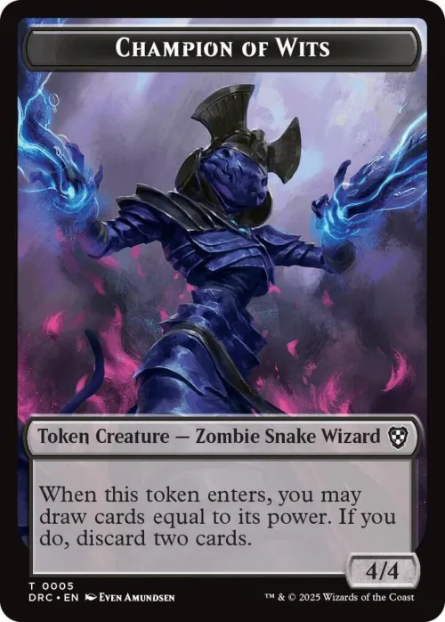 Champion of Wits // Zombie (0003) Double-Sided Token