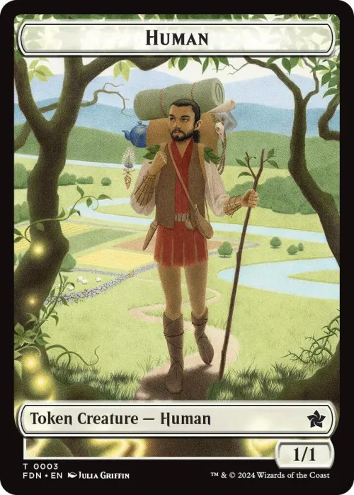 Human // Knight Double-Sided Token - Foil