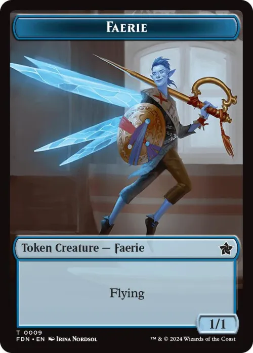 Faerie // Fish Doubled-Sided Token - Foil