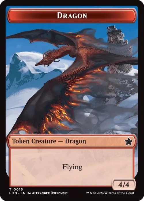 Dragon (0016) // Dragon (0017) Doubled-Sided Token - Foil