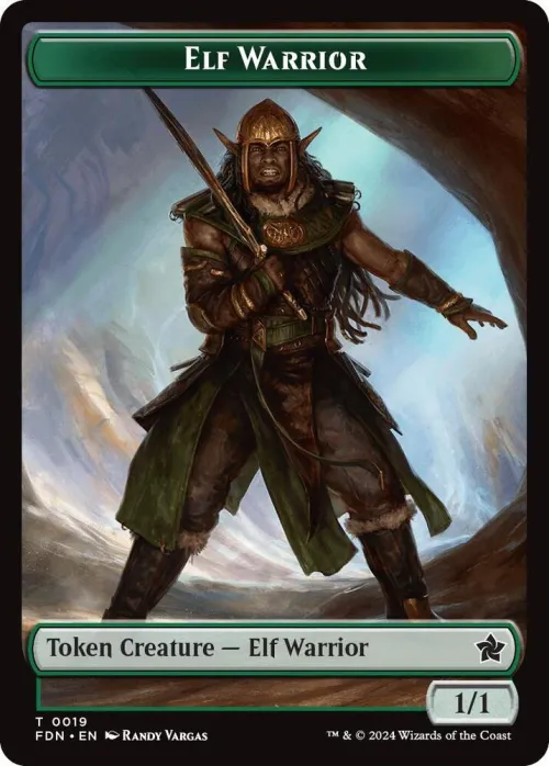 Elf Warrior // Raccoon Doubled-Sided Token - Foil