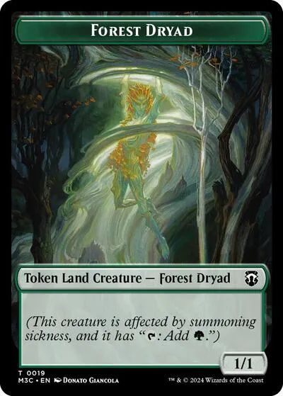 Forest Dryad (Ripple Foil) // Emblem - Vivien Reid Double-Sided Token - Ripple Foil