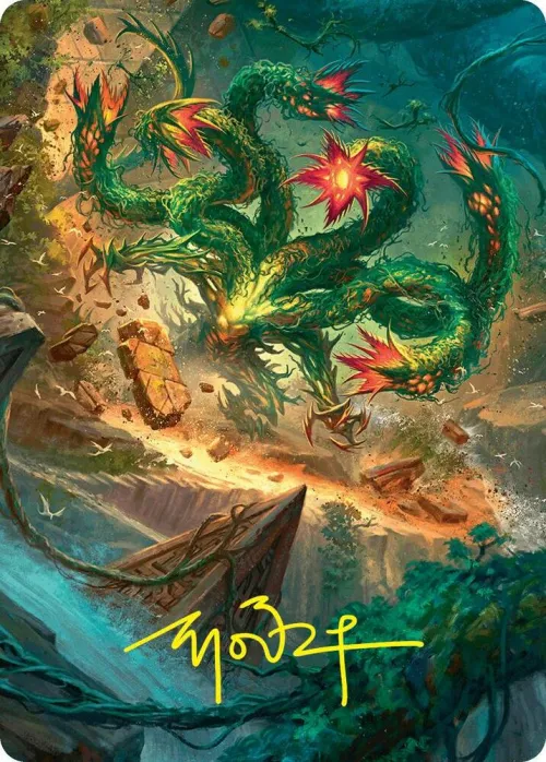 Mossborn Hydra Art Card - Gold Stamped Signature