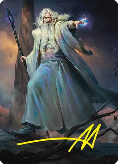 Saruman of Many Colors Art Card - Gold Stamped Signature